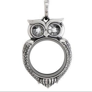 Owl origami OwL LOCKET WITH SWAROVSKI CRYSTALS